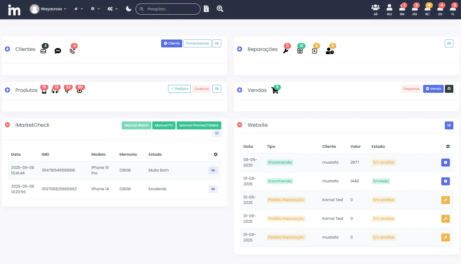 Mockup Sistema ERP iMarketLoja