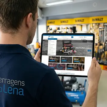 Mockup do projeto Ferragens do Lena desenvolvido pela WayAcross